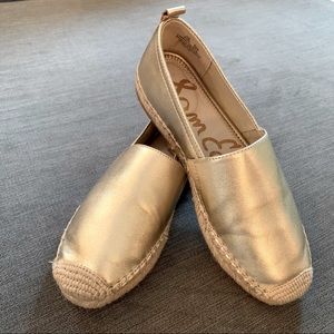 Sam Edelman Gold Kesia Slip On Espadrille 5.5/35.5